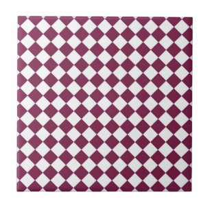 Motif diamant à carreaux blancs et bordeaux