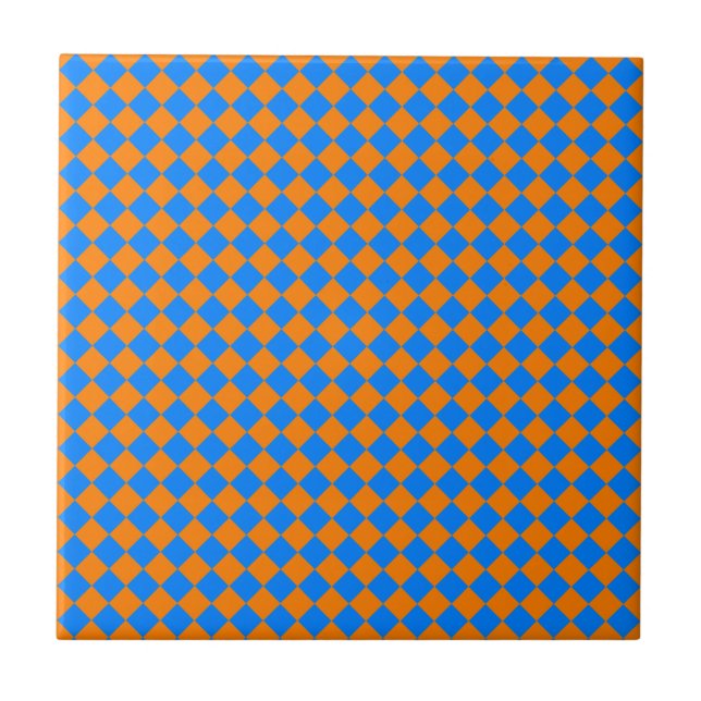 Motif diamant à carreaux bleu orange (Devant)