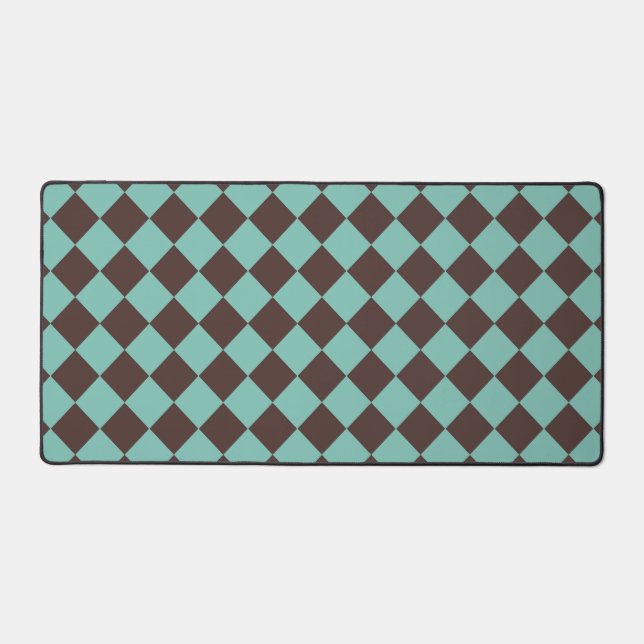 Motif diamant à carreaux brun sarcelle  (Recto)