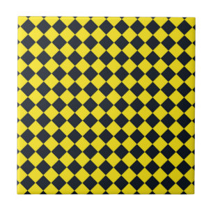 Motif diamant à carreaux jaune noir