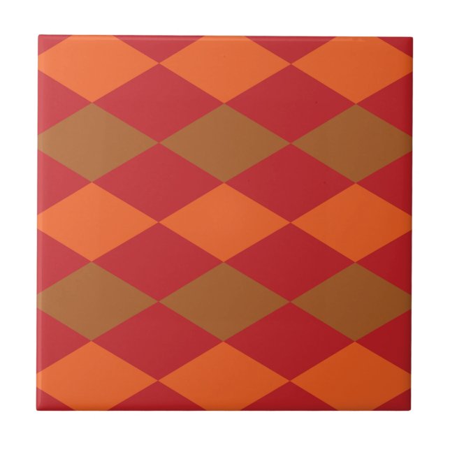 Motif diamant à carreaux orange et vert  (Devant)