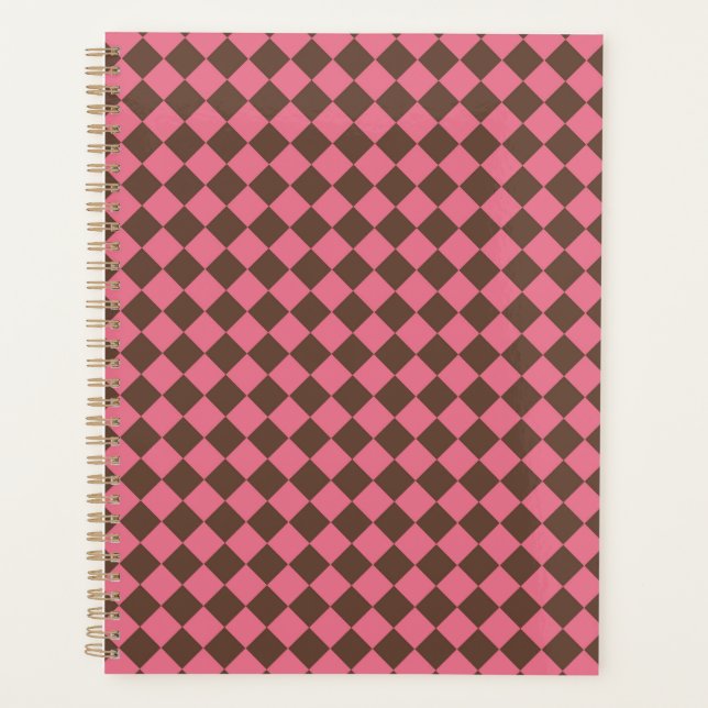 Motif diamant à carreaux rose marron (Devant)