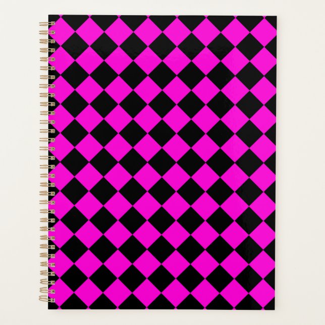 Motif diamant à carreaux rose noir  (Devant)