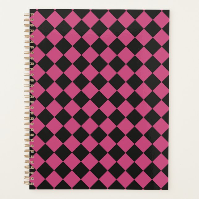 Motif diamant à carreaux rose noir  (Devant)