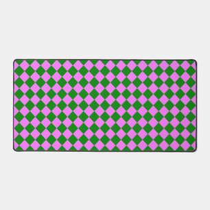 Motif diamant à carreaux rose vert