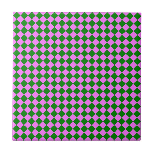 Motif diamant à carreaux rose vert (Devant)