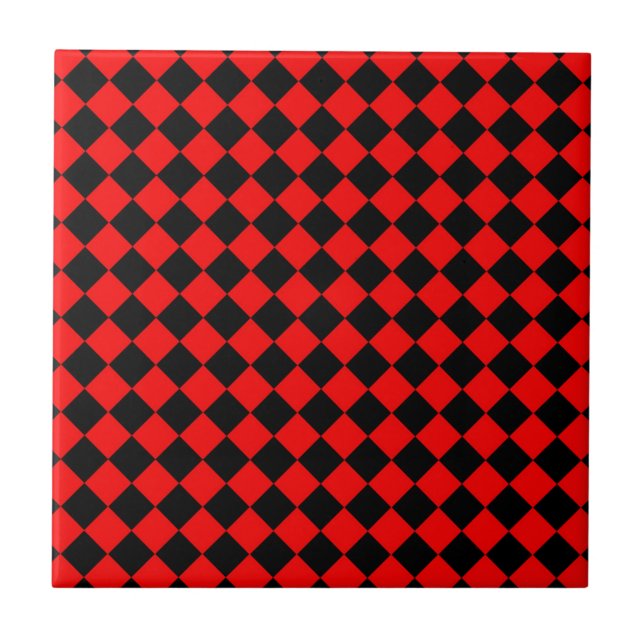 Motif diamant à carreaux rouge et noir (Devant)