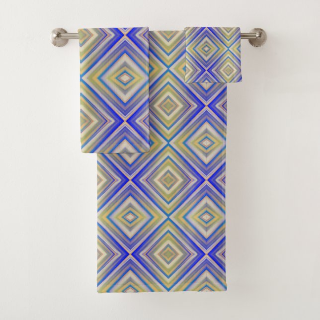 Motif diamant alternatif Bleus de marine (En situation)