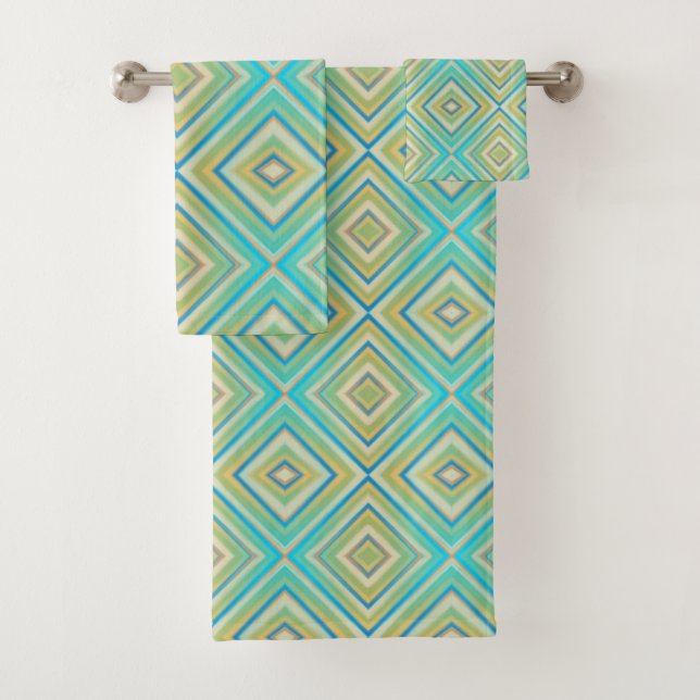 Motif diamant alternatif Turquoise Blues (En situation)