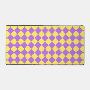 Motif diamant damier jaune violet