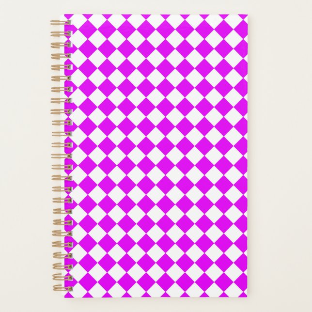 Motif diamant damier rose blanc (Devant)