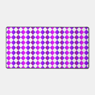 Motif diamant de Checker blanc rose violet