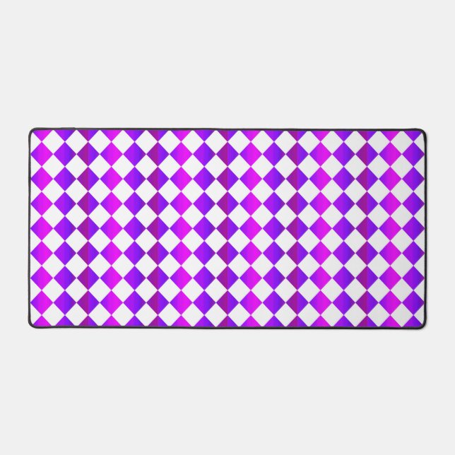 Motif diamant de Checker blanc rose violet (Recto)