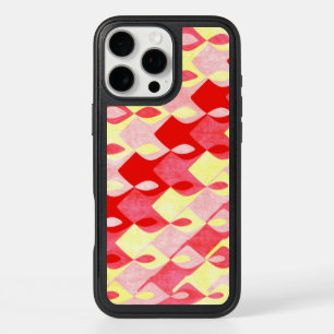 Motif diamant géométrique rétro rouge, rose et jau