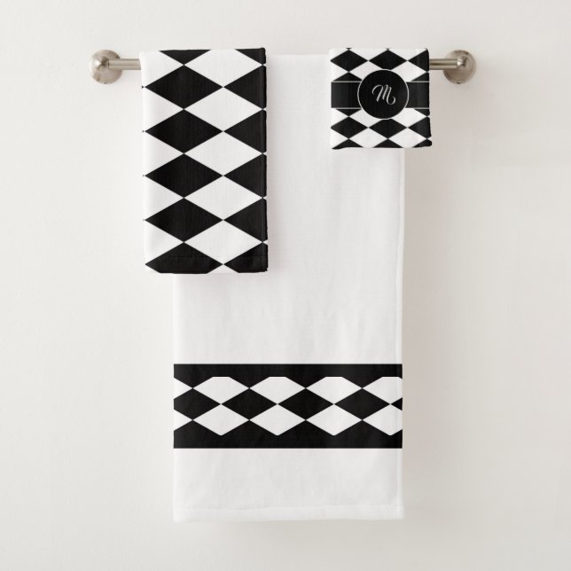 Motif diamant gras blanc et noir  (En situation)