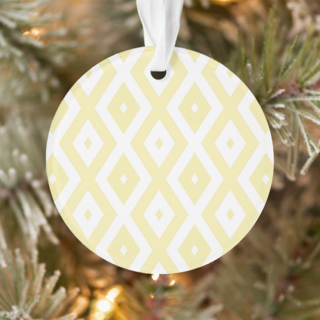 Motif diamant jaune pâle et blanc (Arbre)