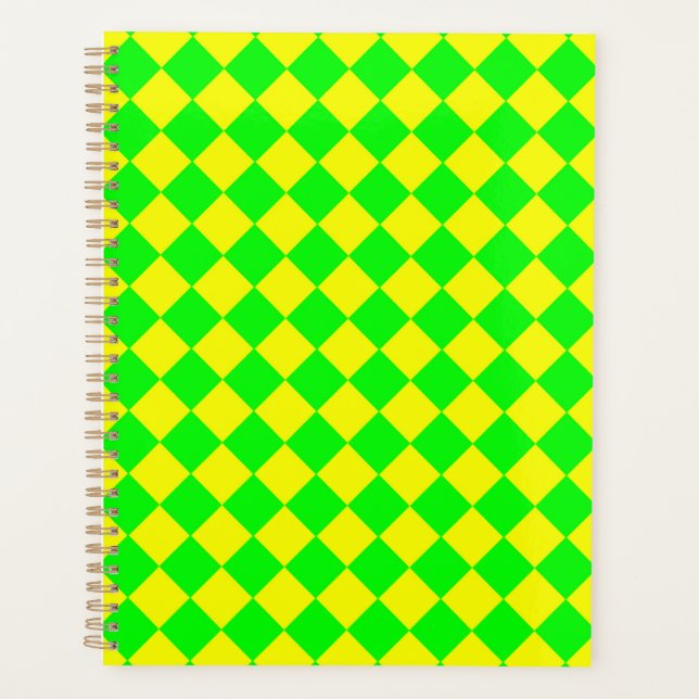 Motif diamant jaune-vert Checker (Devant)