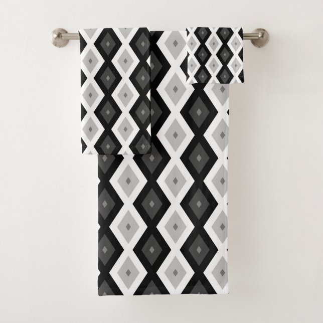 Motif diamant noir, blanc et gris (En situation)