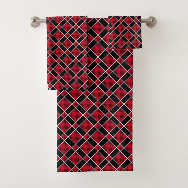 Motif diamant noir et rouge élégant (En situation)