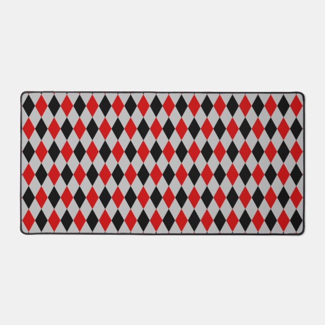 Motif diamant noir gris et rouge  (Recto)