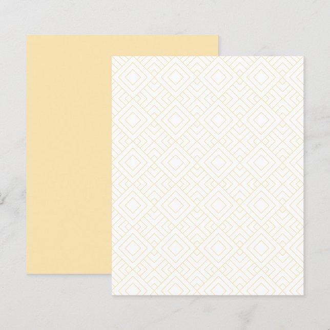 Motif diamant or sur papier de scrapbooking blanc (Devant / Derrière)
