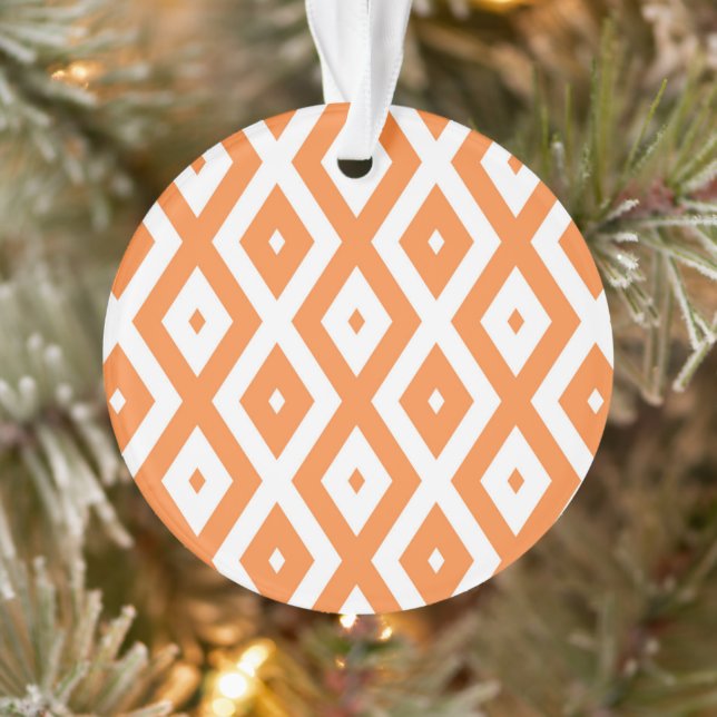 Motif diamant orange et blanc (Arbre)