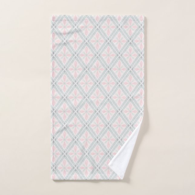 Motif diamant pastel vert et rose (Serviette à main)