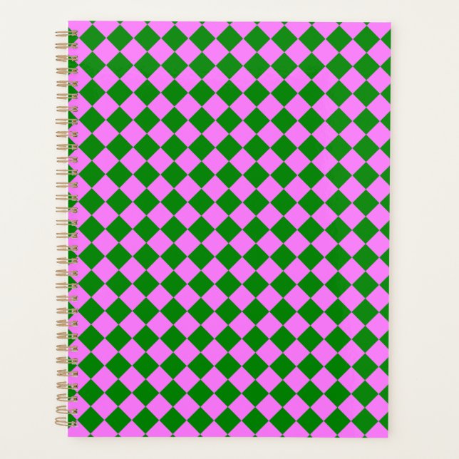 Motif diamant Pink Green Checker (Devant)