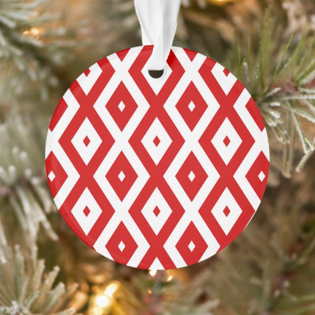 Motif diamant rouge et blanc (Arbre)