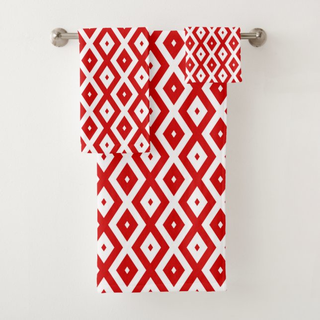 Motif diamant rouge et blanc (En situation)