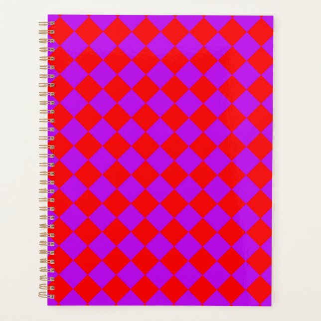 Motif diamant rouge pourpre Checker (Devant)