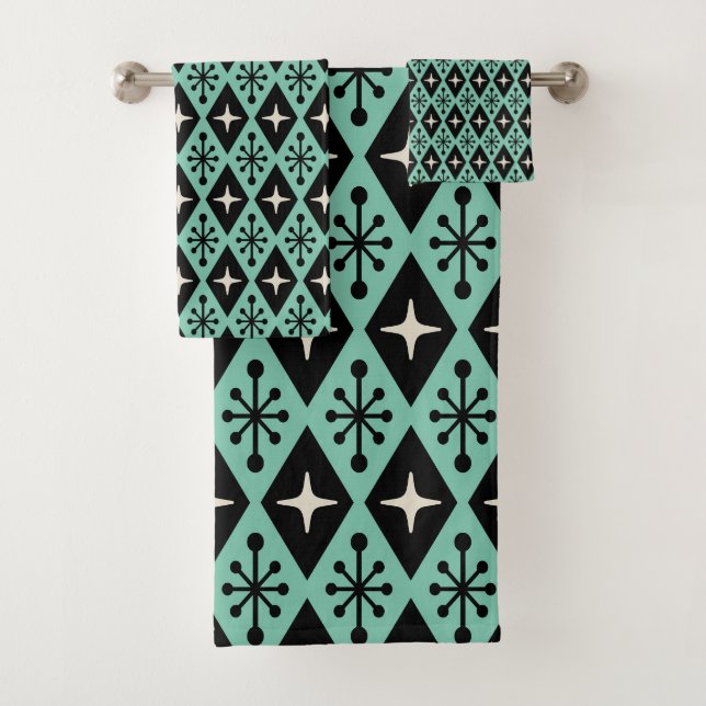 Motif diamanté en étoile éclatée rétro moderne du  (En situation)