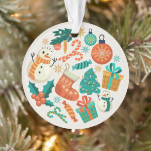 Motif d'icônes de Noël vintage