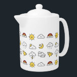 Motif d'icônes météo mignonne<br><div class="desc">Adorable icônes météorologiques illustrées motif avec nuages,  arcs-en-ciel,  soleil souriant,  lune et étoiles.</div>