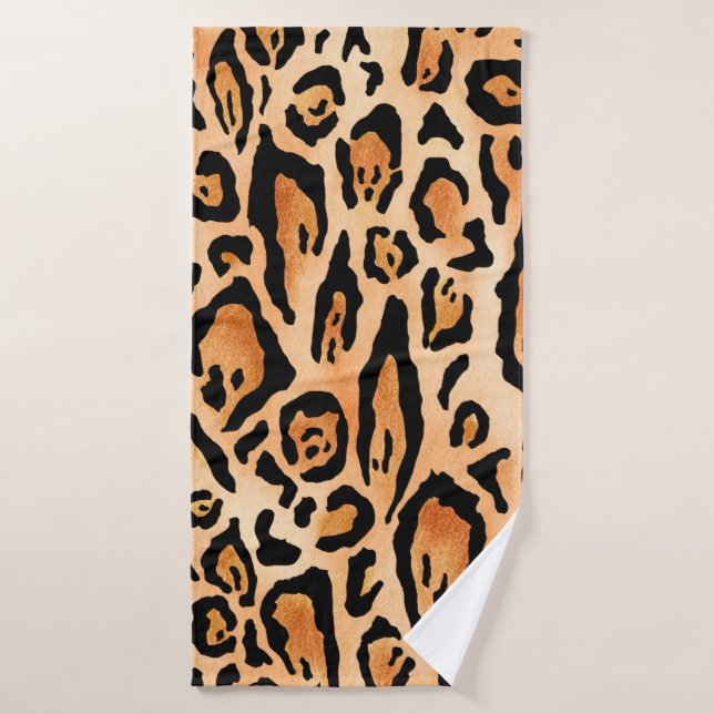 Motif d'impression de cheetah aquarelle (Serviette de bain)