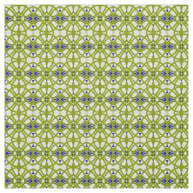 Motif d'impression vert et bleu en tissu mignon (Échantillon)