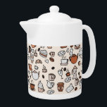 Motif d'objets de la Boutique de thé et café<br><div class="desc">Un collage de café ou de café sur le beige.</div>