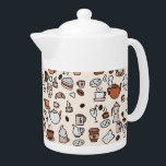 Motif d'objets de la Boutique de thé et café<br><div class="desc">Un collage de café ou de café sur le beige.</div>