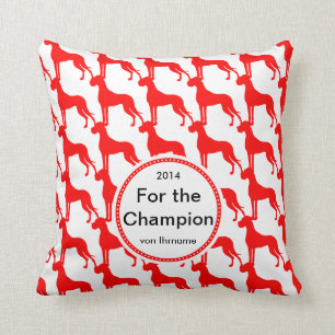 Motif Doggen rouge sur coussins de canapé
