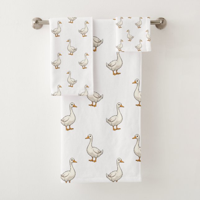 Motif d'oie blanche mignonne (En situation)