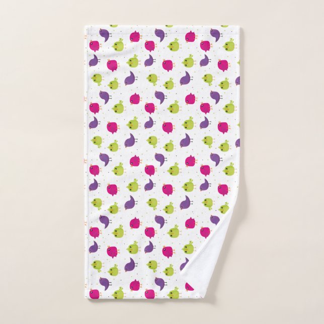 Motif d'oiseaux mignons colorés (Serviette à main)