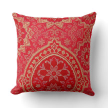 MOTIF d'or rouge ORIENTAL - Coussin