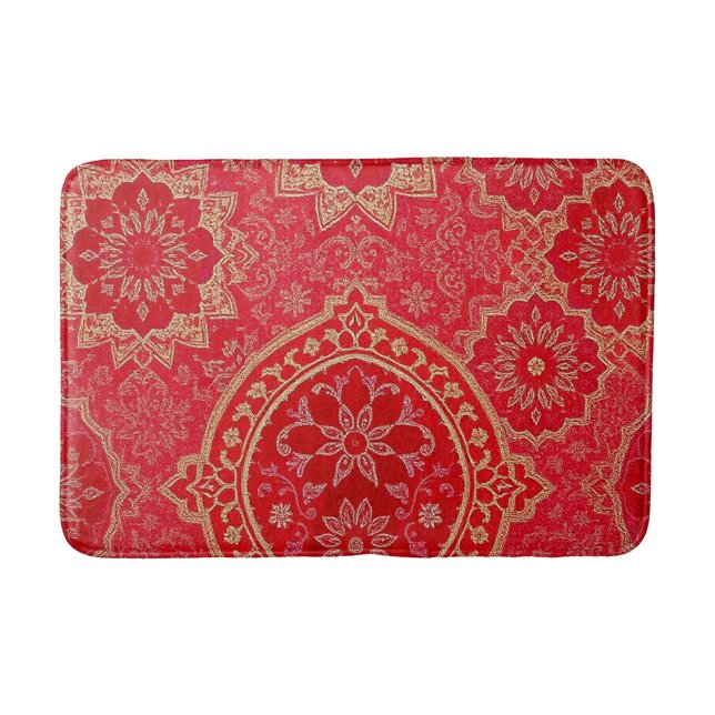 MOTIF d'or rouge ORIENTAL - Tapis de bain (Devant)
