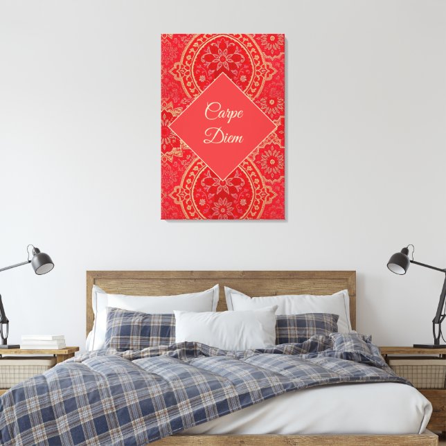 MOTIF d'or rouge ORIENTAL - Toile enveloppée (Insitu(Chambre))