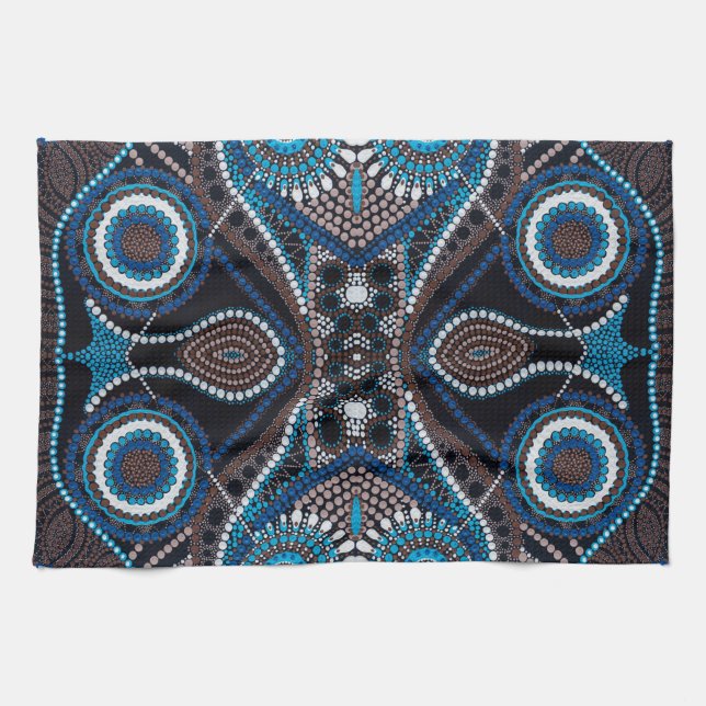 Motif Dot Art sur la serviette de cuisine (Horizontal)