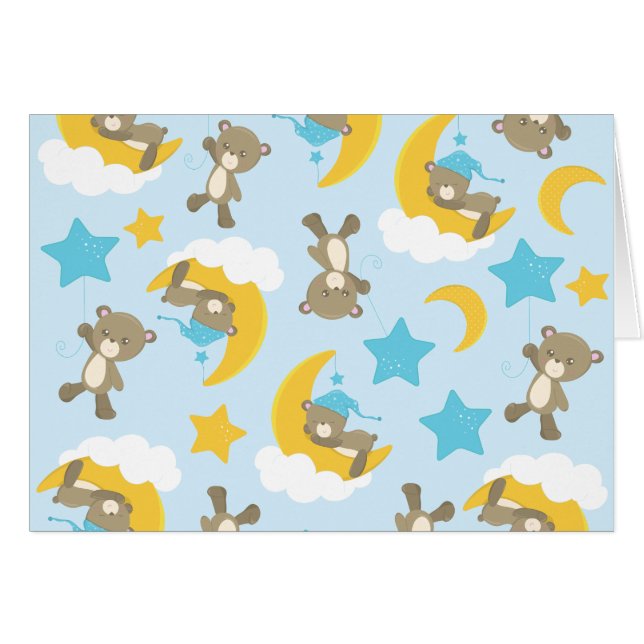 Motif D'Ours, Mignonnes Ours, Nounours, Étoiles (Devant horizontal)