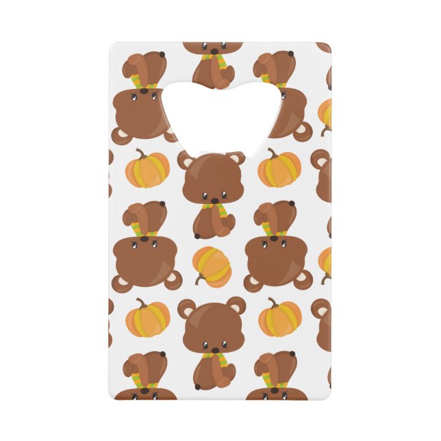 Motif D'Ours, Ours Mignons, Automne, Citrouille (Devant)