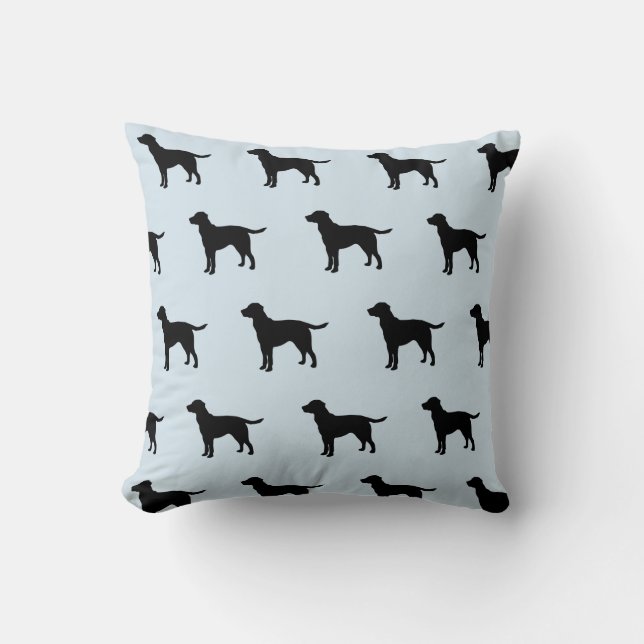 Motif du chien Silhouette Black Lab Coussin (Recto)