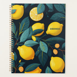 Motif du jardin de citron. Agrumes tropicaux jaune