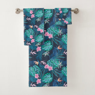 Motif du Jardin des Fleurs Tropicales Bleues